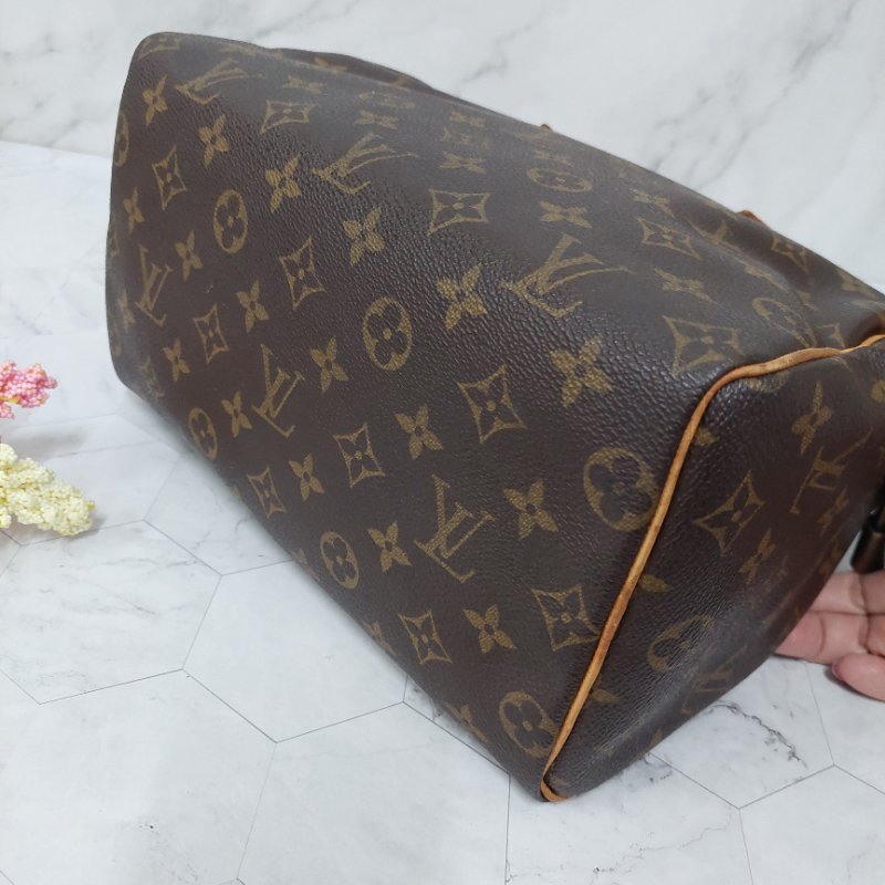 LV Speedy 25 cm🎀現品實拍 🎀 Vintage 波士頓包~二手品（不議價)-74