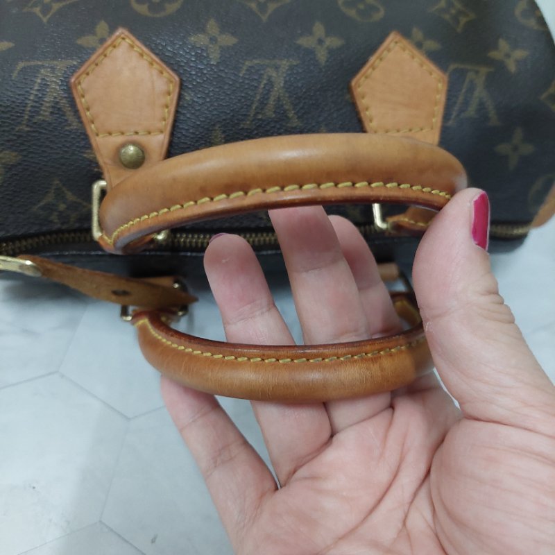 LV Speedy 25 cm🎀現品實拍 🎀 Vintage 波士頓包~二手品（不議價)-83
