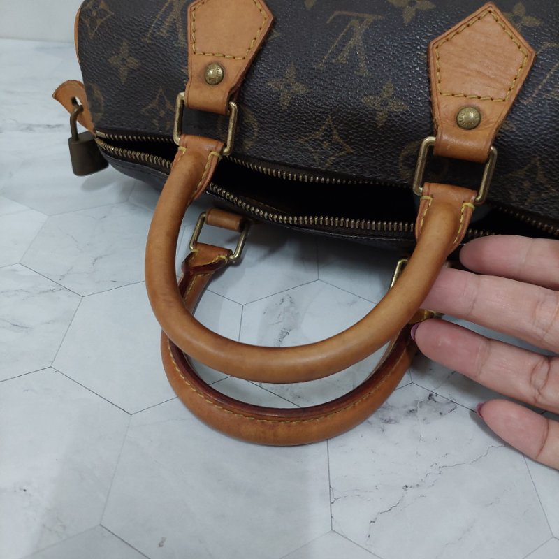 LV Speedy 25 cm🎀現品實拍 🎀 Vintage 波士頓包~二手品（不議價)-88