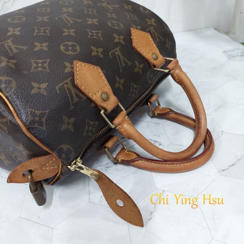 LV Speedy 25 cm🎀現品實拍 🎀 Vintage 波士頓包~二手品（不議價)-91