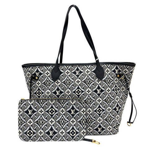 黑色 原花 Jacquard帆布 Neverfull MM 托特包 肩背包【LOUIS VUITTON LV 路易威登】 M57230