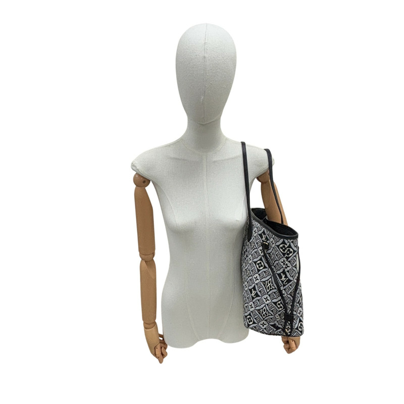 黑色 原花 Jacquard帆布 Neverfull MM 托特包 肩背包【LOUIS VUITTON LV 路易威登】 M57230-11