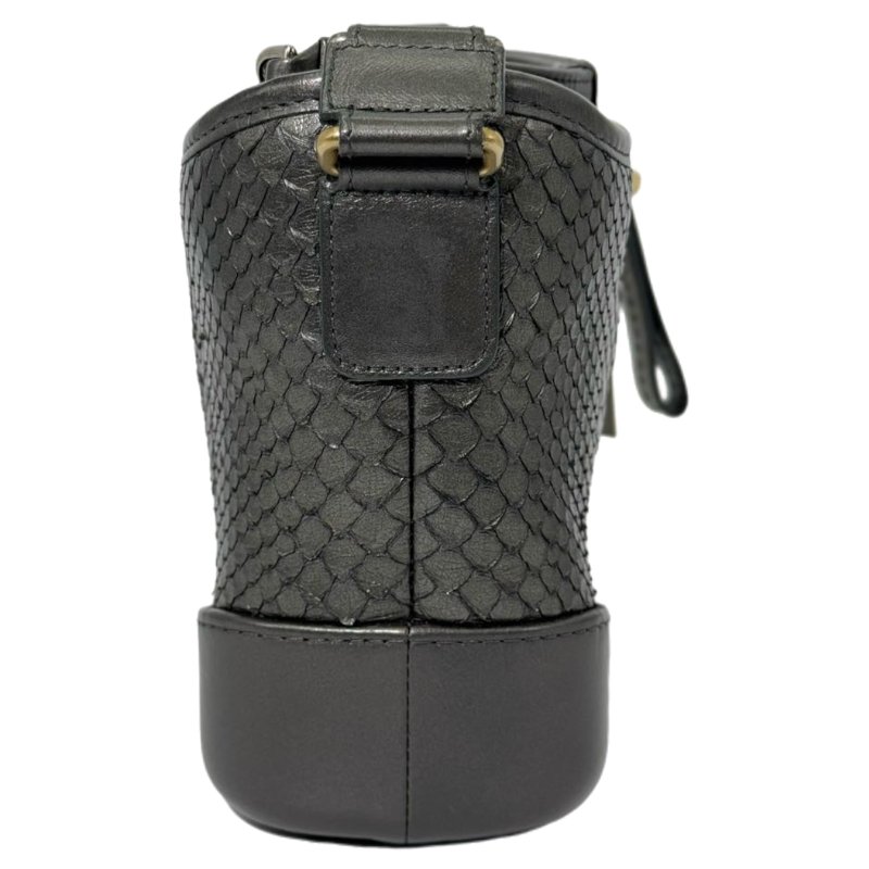 [ 2517 ] 香奈兒 Chanel 流浪包 黑色斜挎包 (蟒皮) 小號-2