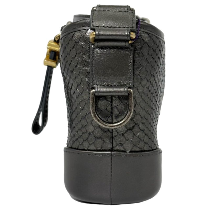 [ 2517 ] 香奈兒 Chanel 流浪包 黑色斜挎包 (蟒皮) 小號-3