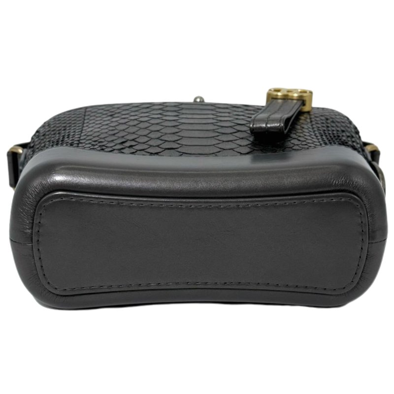 [ 2517 ] 香奈兒 Chanel 流浪包 黑色斜挎包 (蟒皮) 小號-4