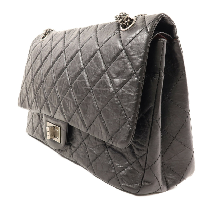 CHANEL 牛皮皮革2.55銀扣鏈帶肩背袋-2