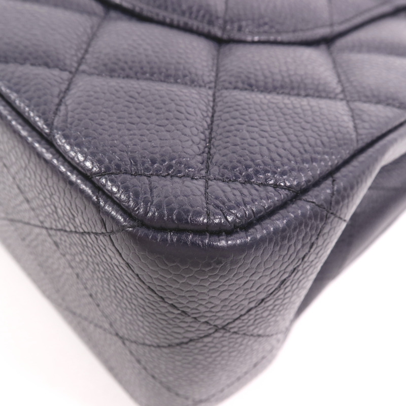 CHANEL 牛皮皮革Large Classic金扣鏈帶肩背袋-10