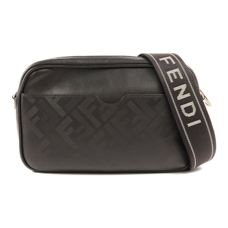 FENDI 皮革Camera Bag銀扣肩背袋-0