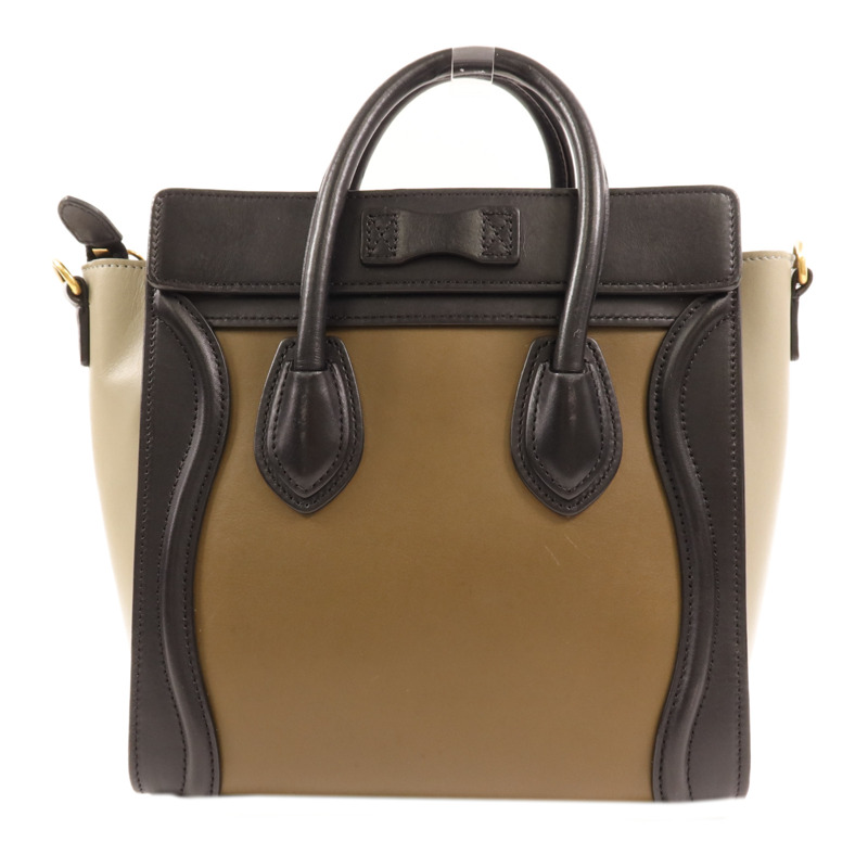 CELINE 牛皮皮革Nano Luggage金扣手挽肩背兩用袋-1