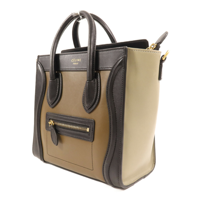 CELINE 牛皮皮革Nano Luggage金扣手挽肩背兩用袋-2