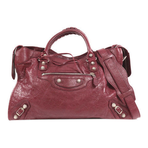 BALENCIAGA 羊皮皮革Giant City銀扣手挽肩背兩用袋