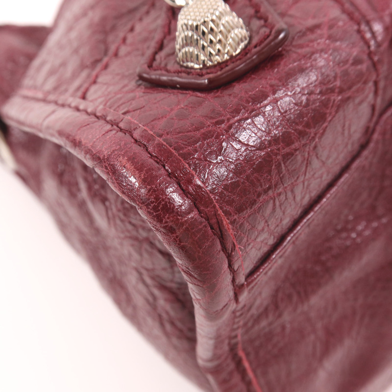 BALENCIAGA 羊皮皮革Giant City銀扣手挽肩背兩用袋-10