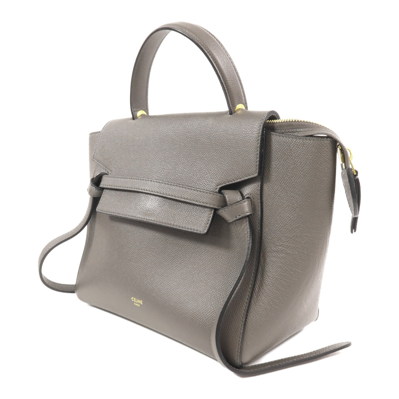 CELINE 牛皮皮革Nano Belt Bag金扣手挽肩背兩用袋-2