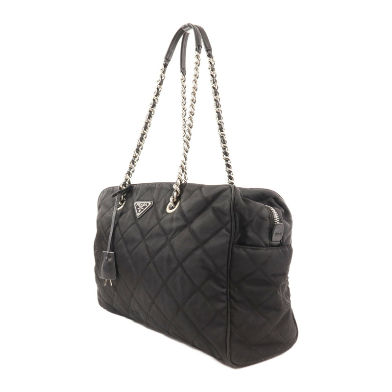 PRADA 尼龍Chain Shoulder銀扣鏈帶肩背袋-2