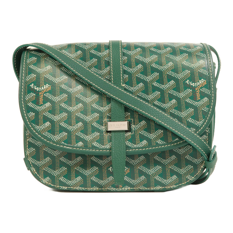 GOYARD 塗層帆布Belvedere PM銀扣肩背袋-0