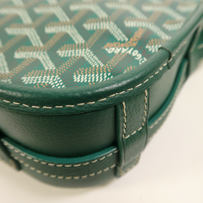 GOYARD 塗層帆布Belvedere PM銀扣肩背袋-12