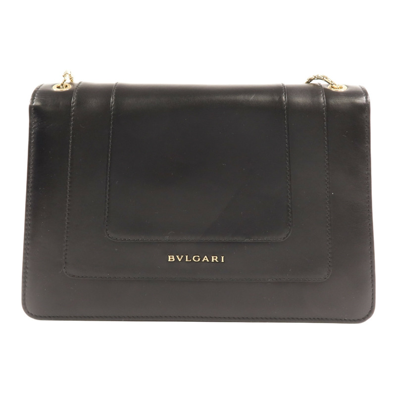 BVLGARI 牛皮皮革Serpenti Forever金扣鏈帶肩背袋-1