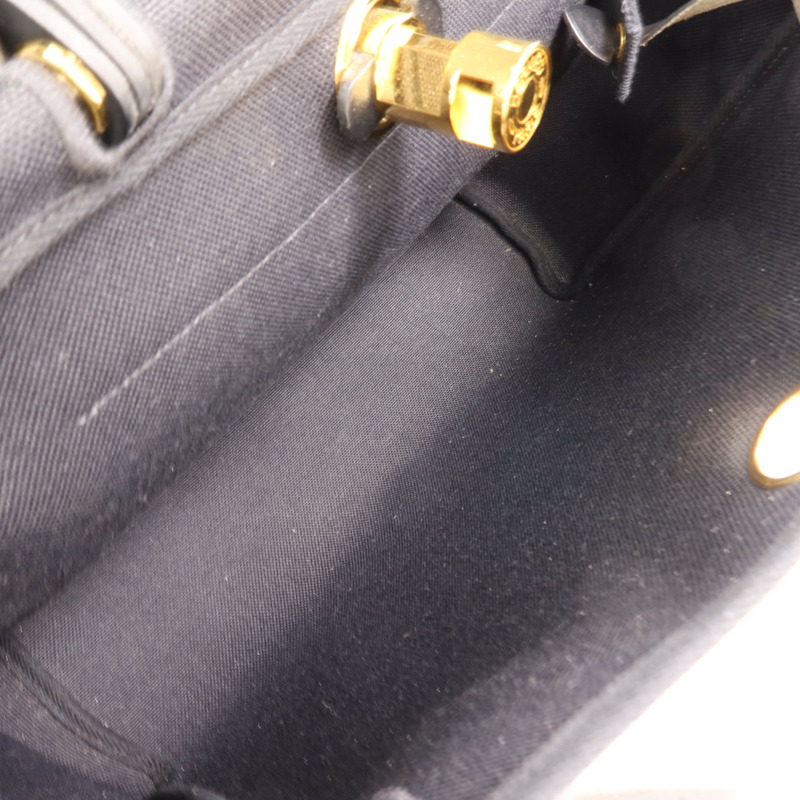 HERMES 帆布/皮革Herbag PM金扣手挽肩背兩用袋Noir-4