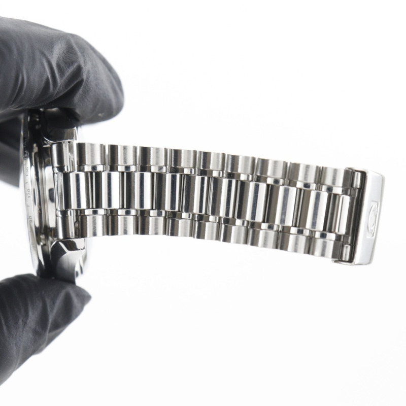 歐米茄超霸系列男士腕錶，三曆功能，1151型機芯，3521.80，不鏽鋼材質，1995年，銀色自動計時表，海軍藍錶盤-5