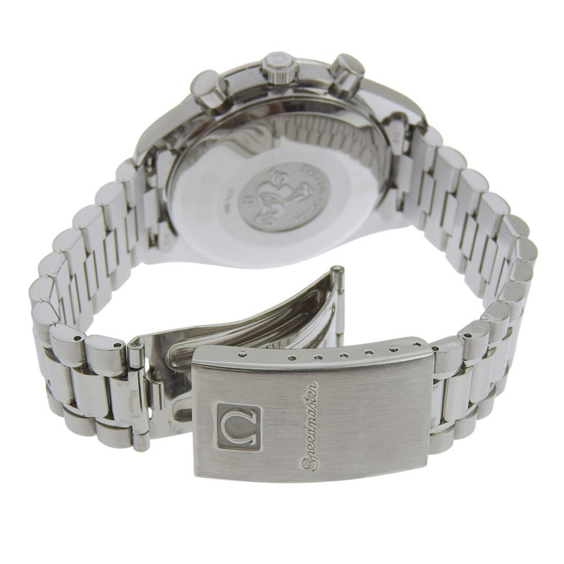 歐米茄超霸系列男士腕錶，三曆功能，1151型機芯，3521.80，不鏽鋼材質，1995年，銀色自動計時表，海軍藍錶盤-7