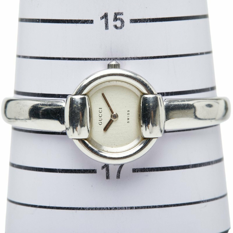 Gucci 女士手鐲腕錶，1400L 石英機芯，銀色錶盤，不鏽鋼錶殼，GUCCI-6