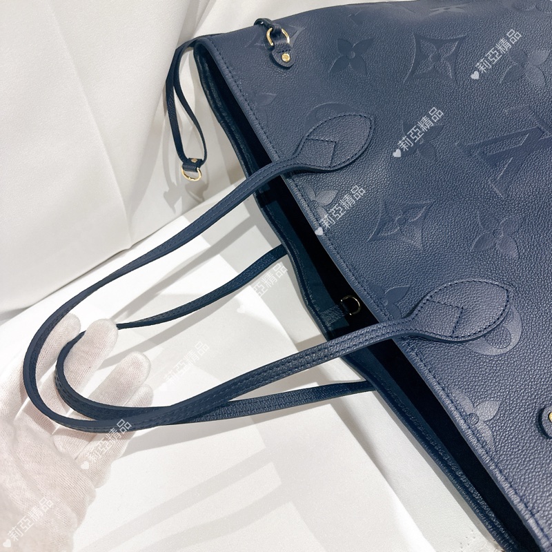 莉亞精品♡ LV Neverfull MM 深藍色 二手美包-11