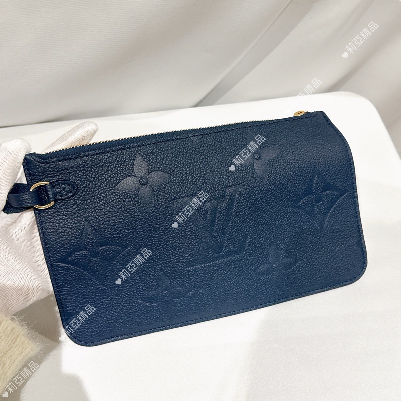 莉亞精品♡ LV Neverfull MM 深藍色 二手美包-15