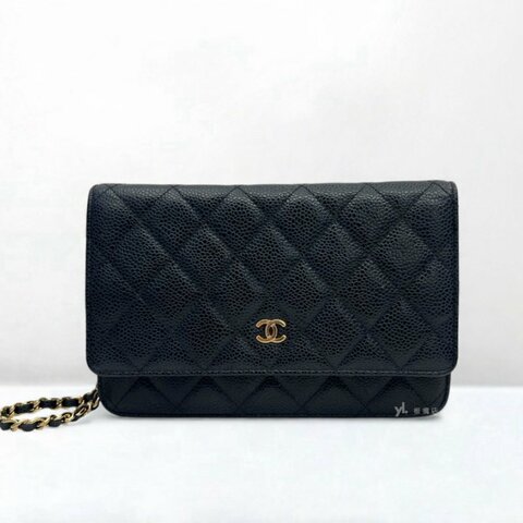 CHANEL包包 黑荔枝金扣WOC A33814