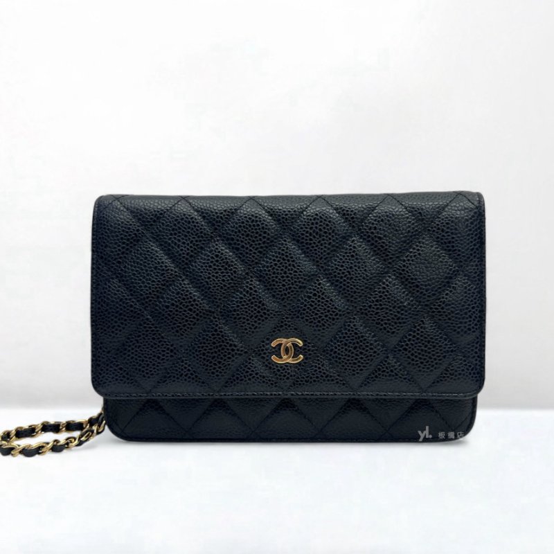 CHANEL包包 黑荔枝金扣WOC A33814-0