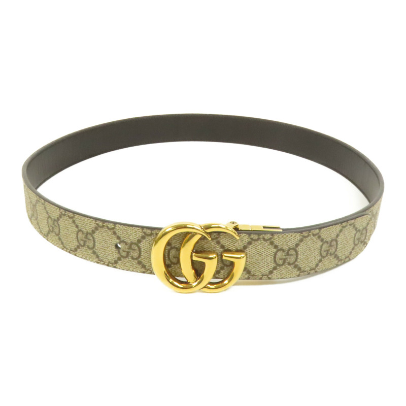 GUCCI 塗層帆布Belt 85cm金扣皮帶-0