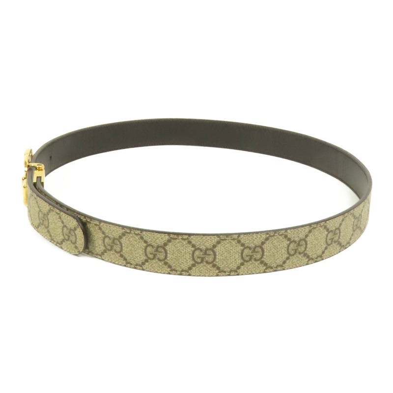 GUCCI 塗層帆布Belt 85cm金扣皮帶-1