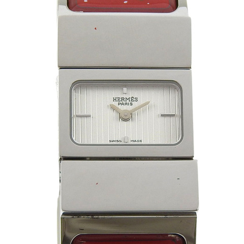 愛馬仕 Location 系列腕錶 L01.210，不鏽鋼石英指針顯示，白色錶盤，女士款