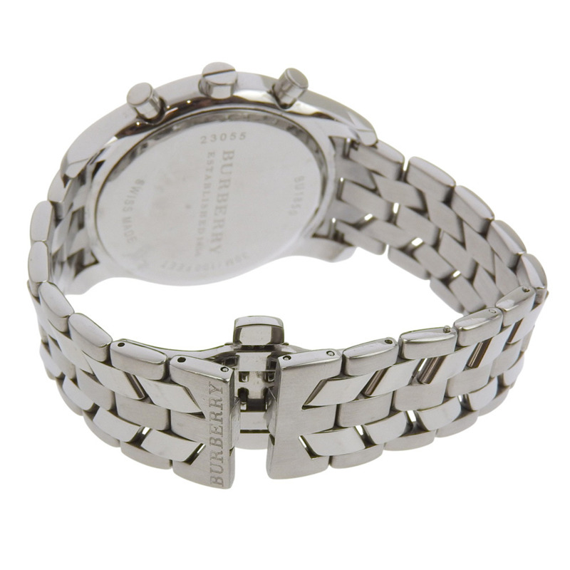 Burberry BU1850 不鏽鋼石英計時腕錶，黑色錶盤，男士-4