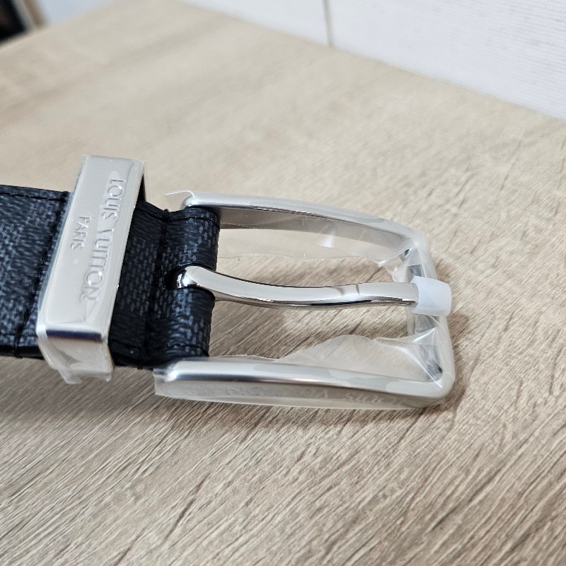 [未使用新品❣️] LV黑灰棋盤格PontNeuf銀釦皮帶-18