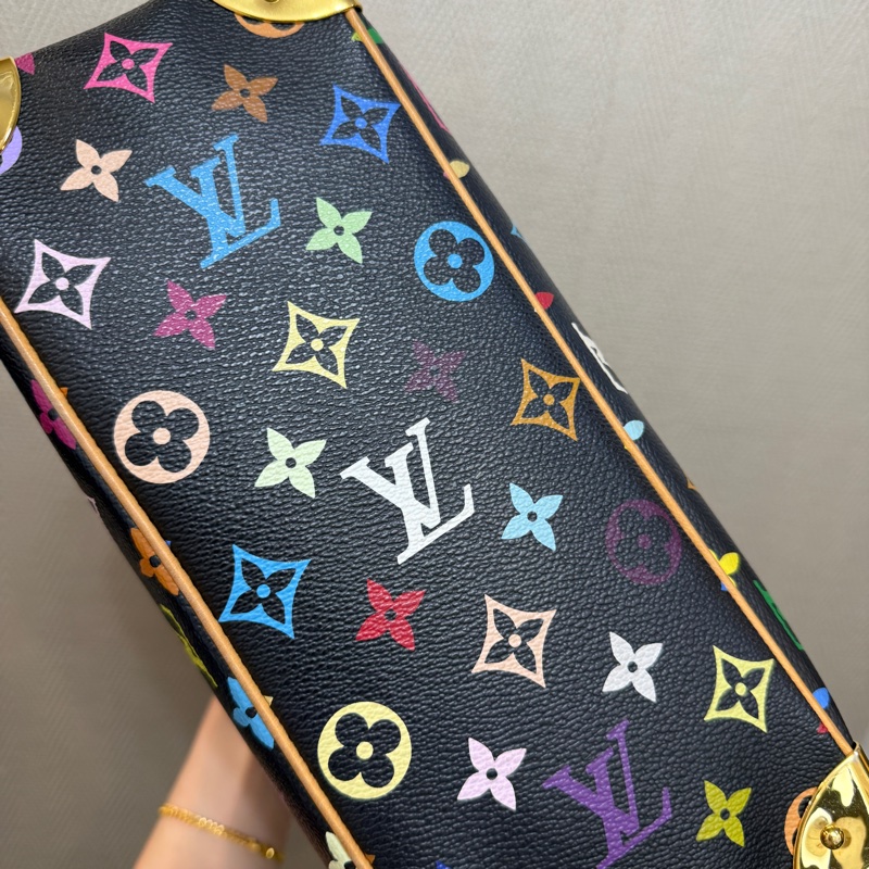 LV 黑彩金釦村上隆聯名款Trouville手提小珍包M92662-15