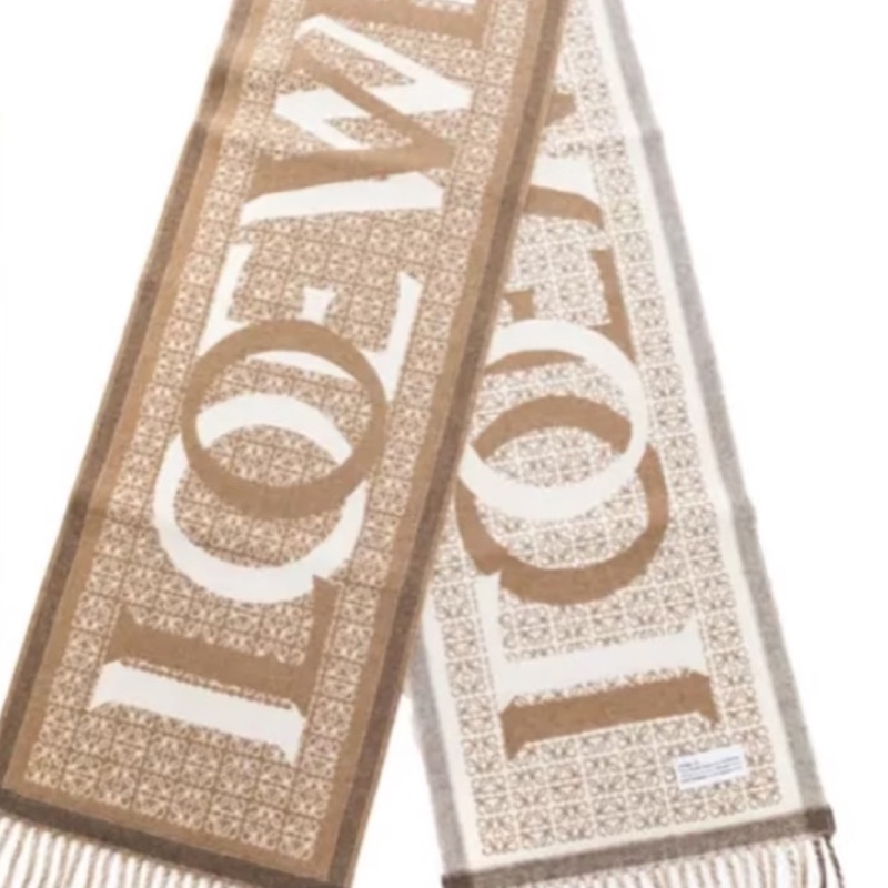 💖Loewe 圍巾 Loewe字樣 全新💖 全新全配-0