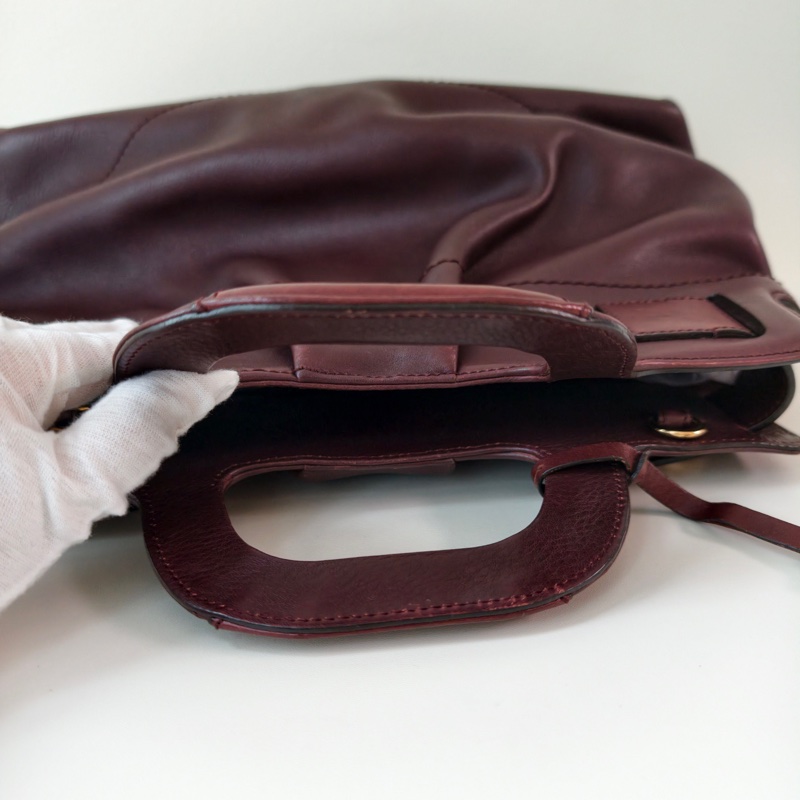 Ferragamo 菲拉格慕酒紅色手提包-11