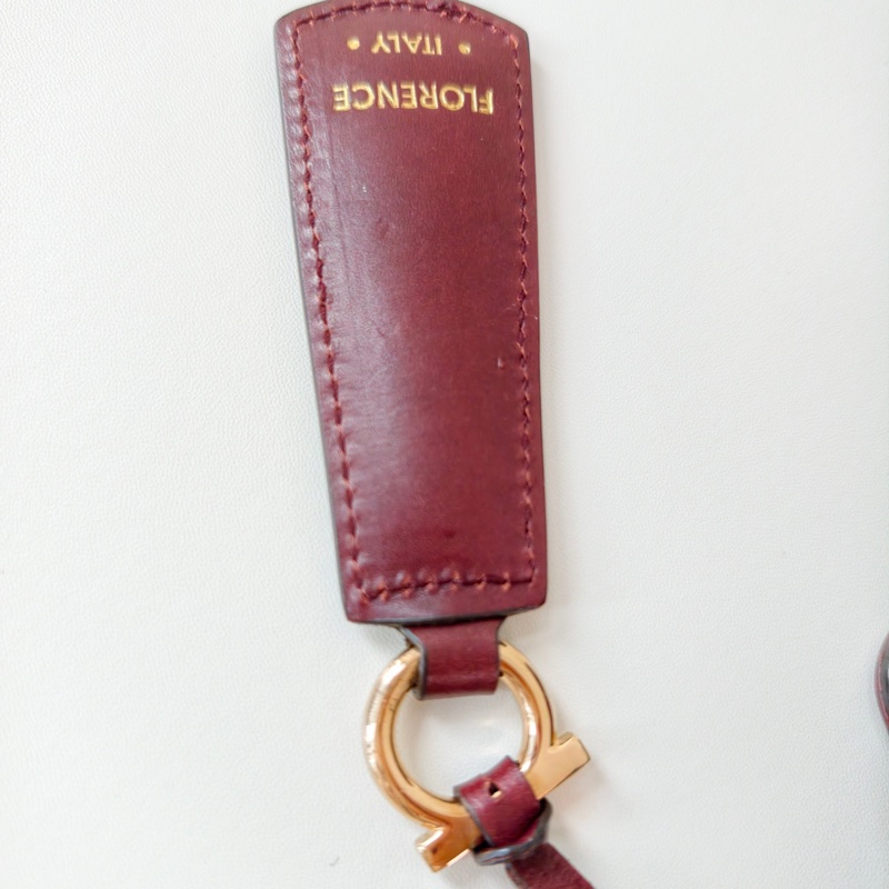 Ferragamo 菲拉格慕酒紅色手提包-14