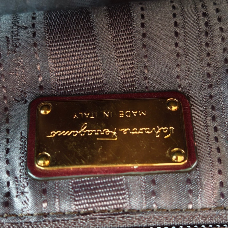 Ferragamo 菲拉格慕酒紅色手提包-15