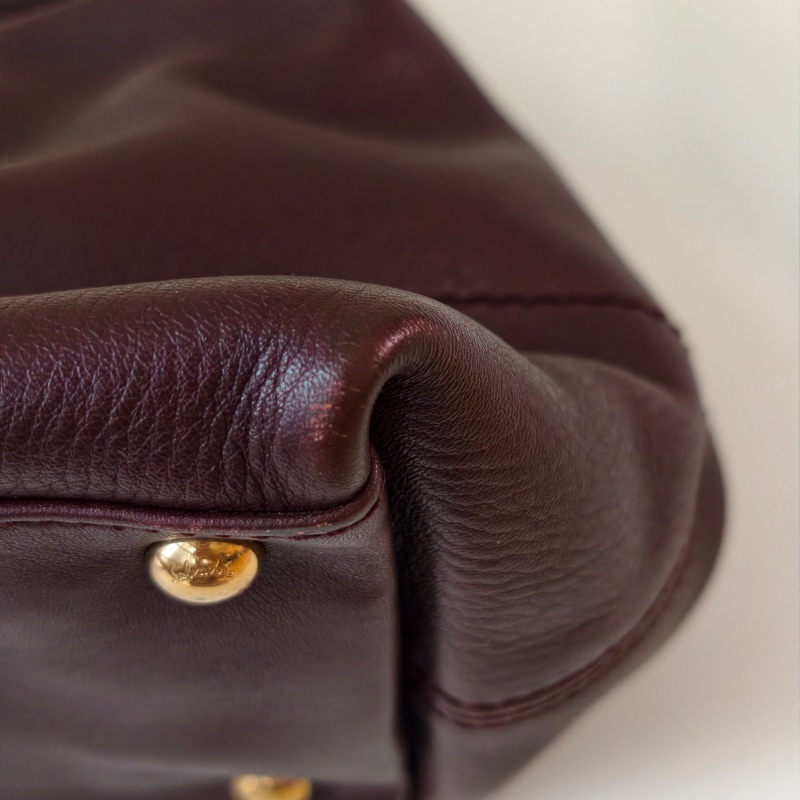 Ferragamo 菲拉格慕酒紅色手提包-19