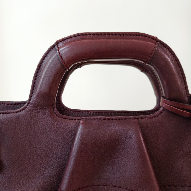 Ferragamo 菲拉格慕酒紅色手提包-27