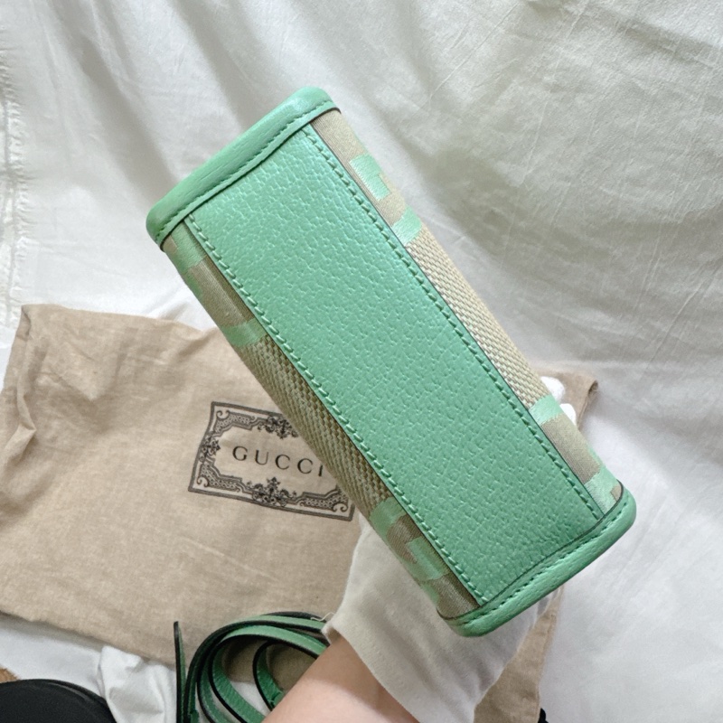 全新Gucci薄荷綠mini帆布手提斜背托特包 Jumbo-4