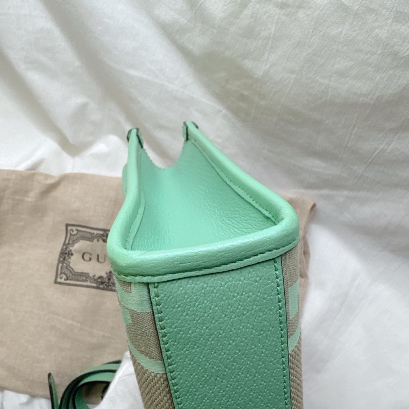 全新Gucci薄荷綠mini帆布手提斜背托特包 Jumbo-9