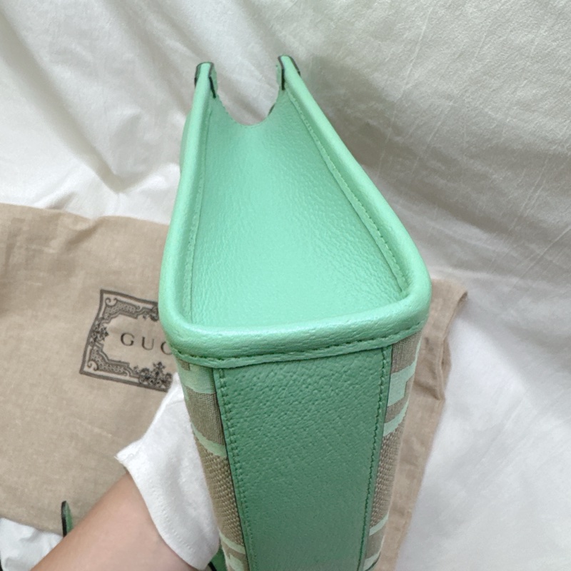 全新Gucci薄荷綠mini帆布手提斜背托特包 Jumbo-10