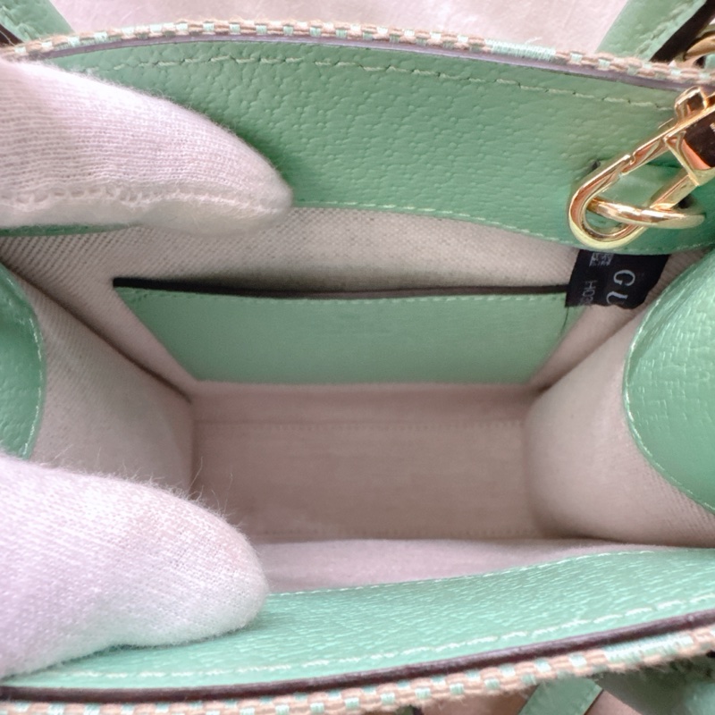 全新Gucci薄荷綠mini帆布手提斜背托特包 Jumbo-11