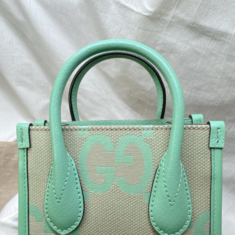 全新Gucci薄荷綠mini帆布手提斜背托特包 Jumbo-17