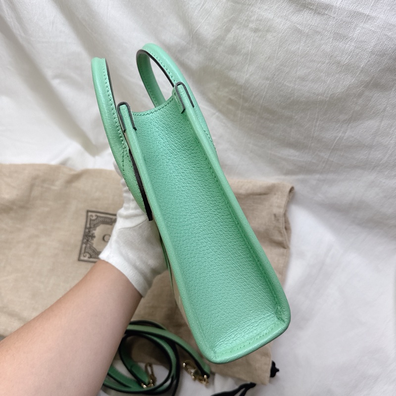 全新Gucci薄荷綠mini帆布手提斜背托特包 Jumbo-23