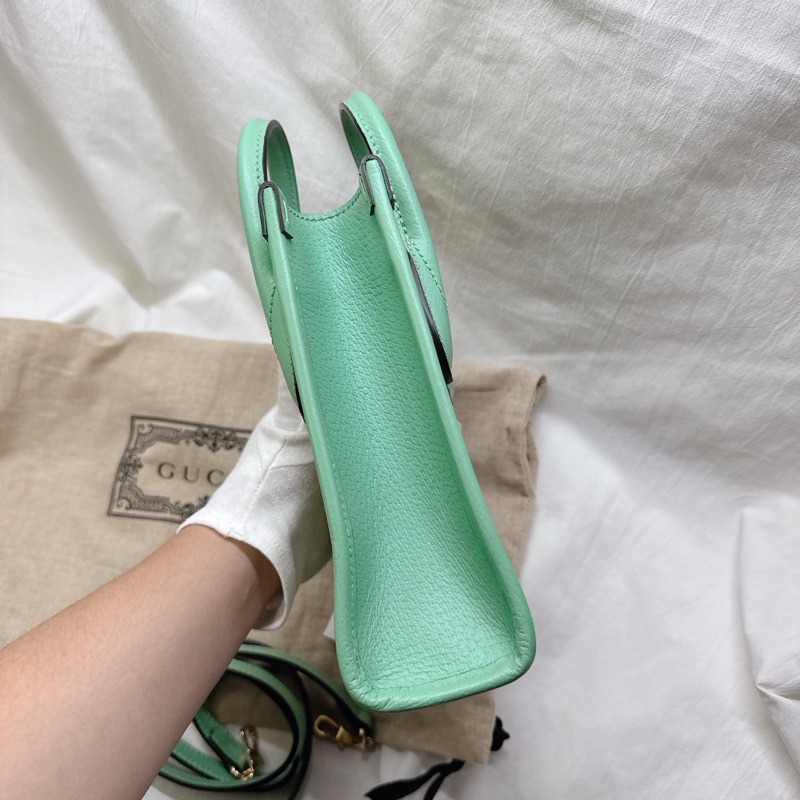 全新Gucci薄荷綠mini帆布手提斜背托特包 Jumbo-24