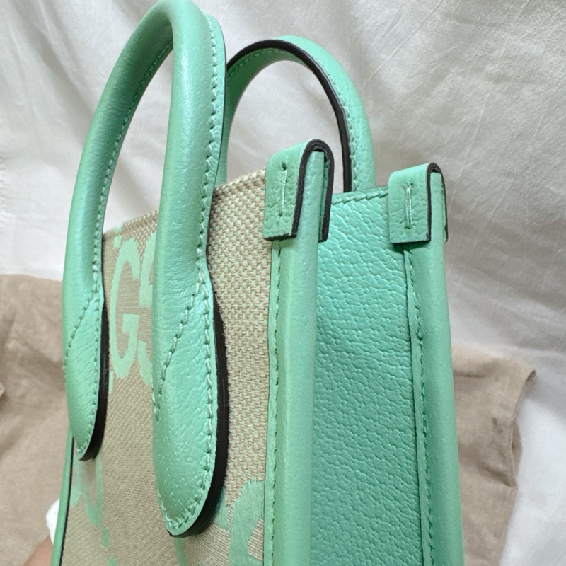 全新Gucci薄荷綠mini帆布手提斜背托特包 Jumbo-27