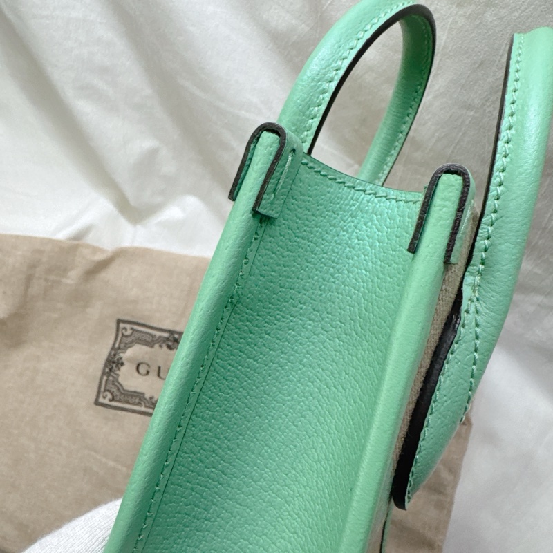 全新Gucci薄荷綠mini帆布手提斜背托特包 Jumbo-28